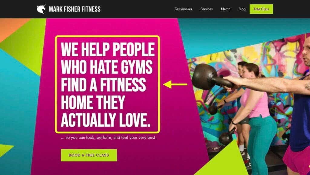 3 deadly gym marketing mistakes 1 MFF website clear headline