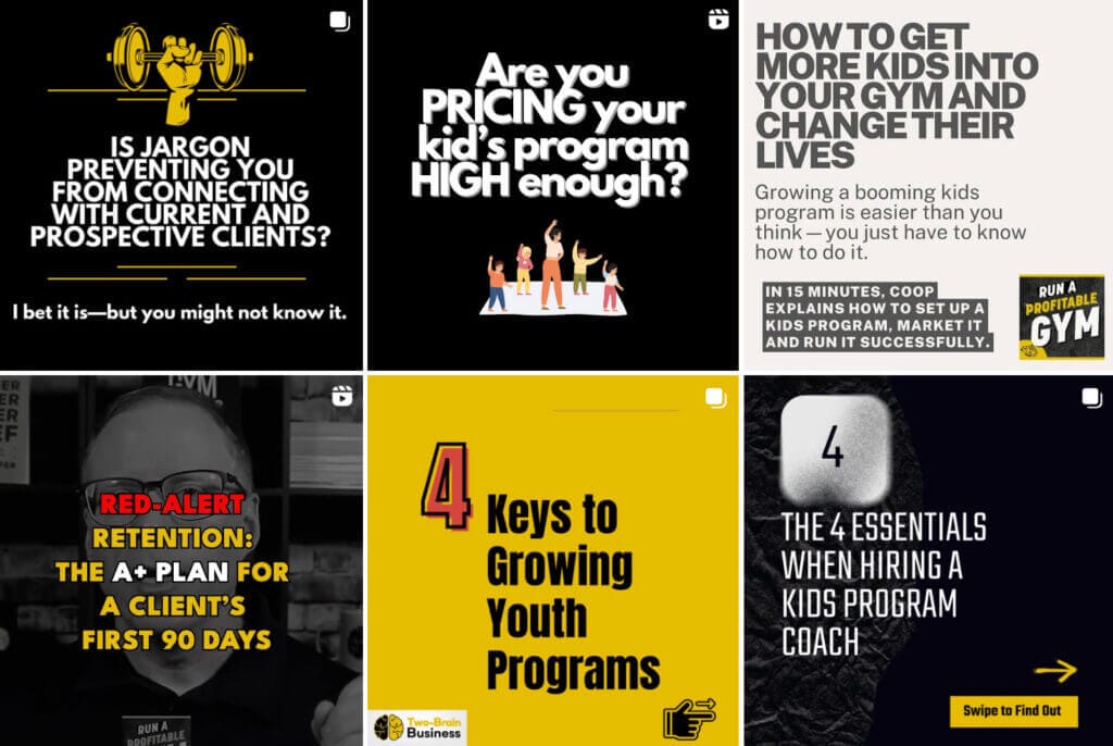 5 have consistent gym branding