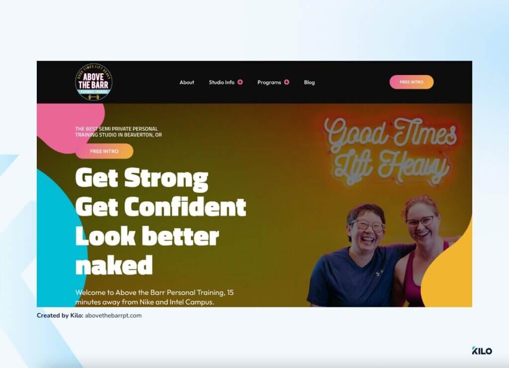 Above the Barr gym website