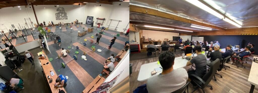 gym and meeting space for coworkers