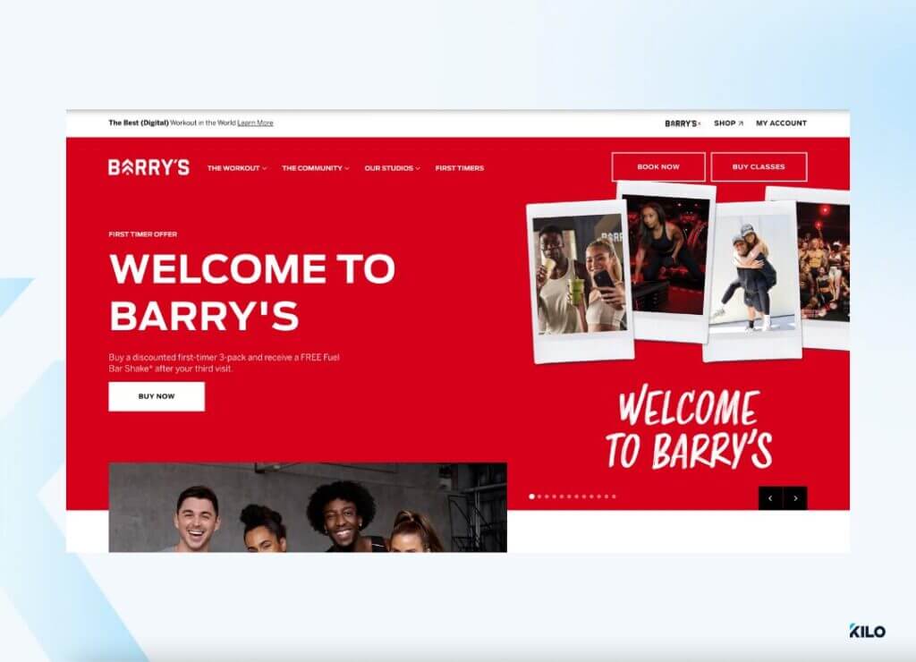 Barry’s gym website