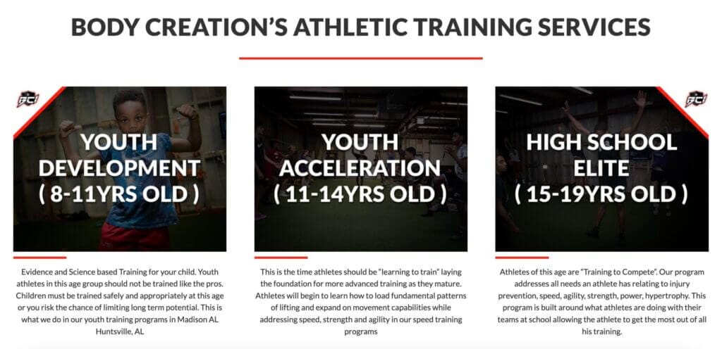 BCI Sports Performance & Fitness athletic training services