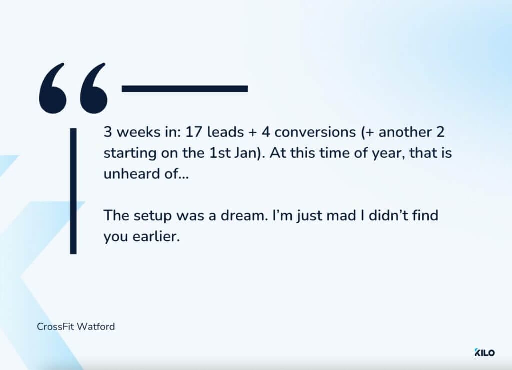 CrossFit Watford testimonial for Kilo
