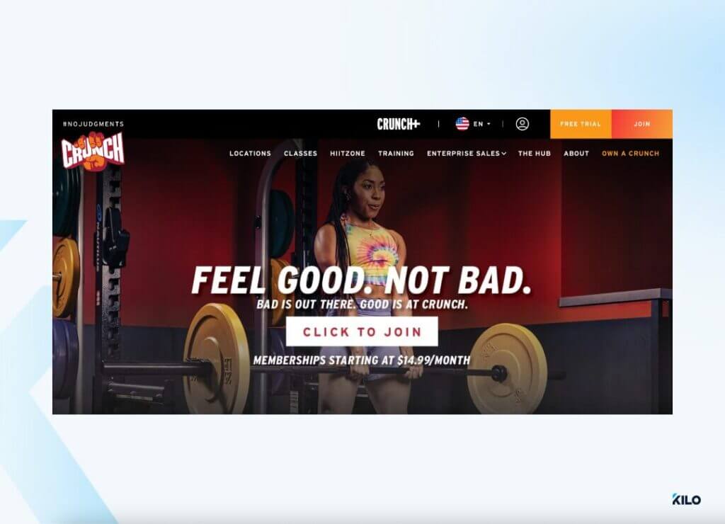 Crunch Fitness gym website