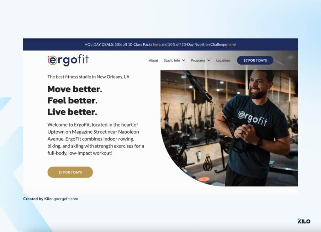 ErgoFit gym website