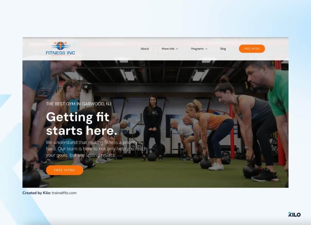 Fitness Inc Training Studios gym website