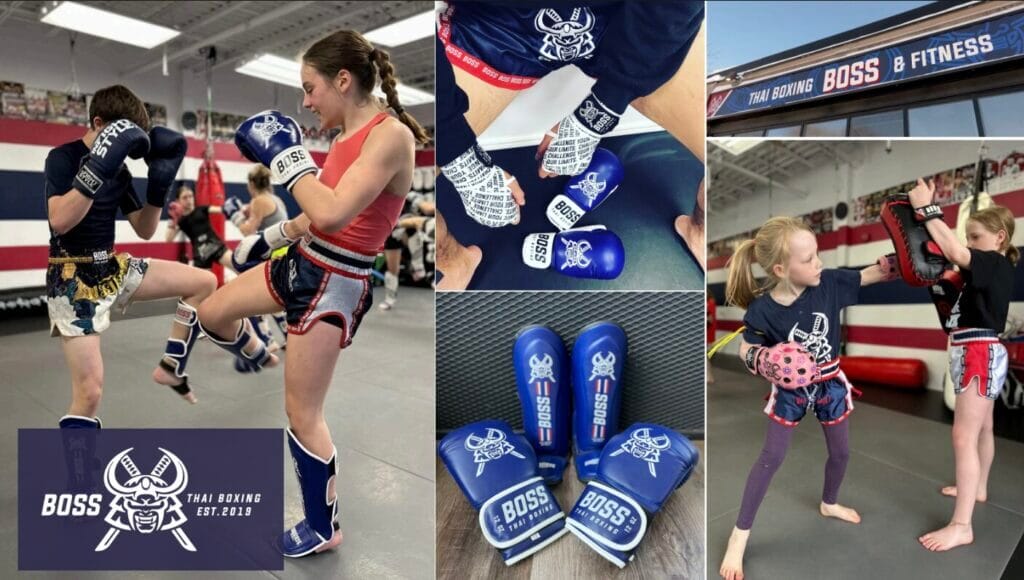 good consistent use of brand color for Boss Thai Boxing