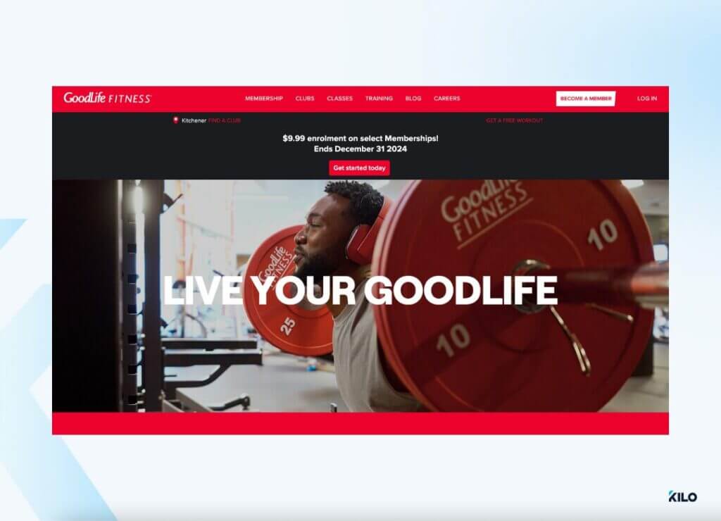 GoodLife Fitness gym website