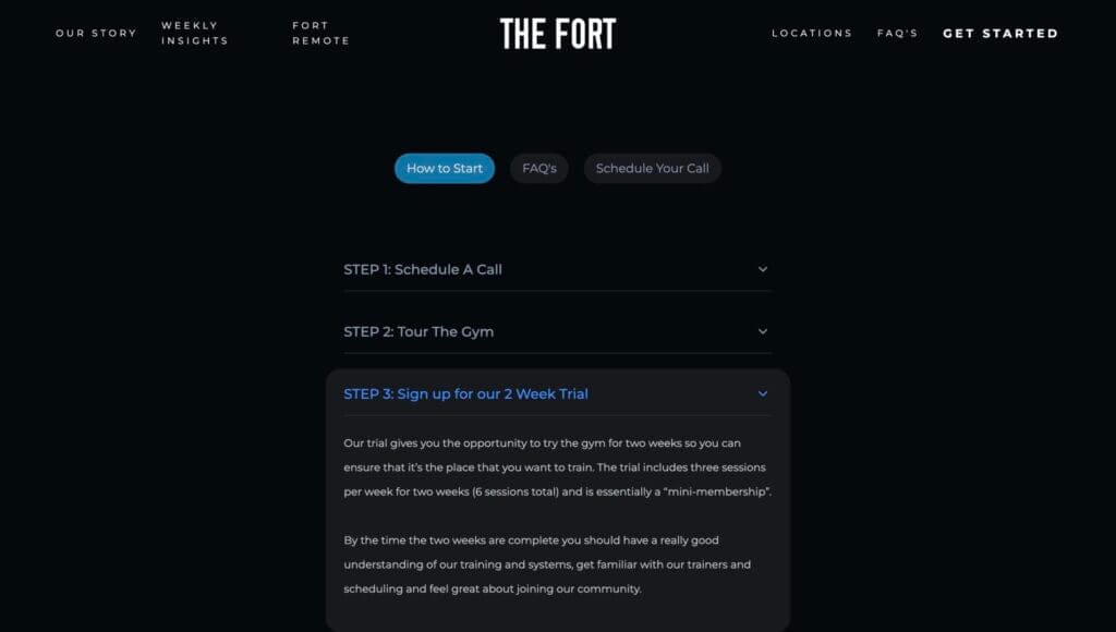 The Fort 2 week trial