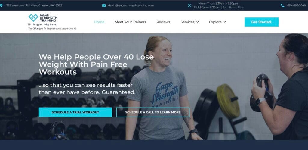 Gage Strength Training website