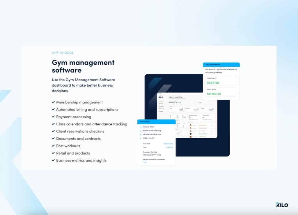Kilo Gym Management software helpful pipeline