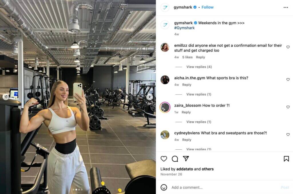 Gym Owners Guide to Getting Started with User-Generated Content 1 example of UGC in action via Gymshark