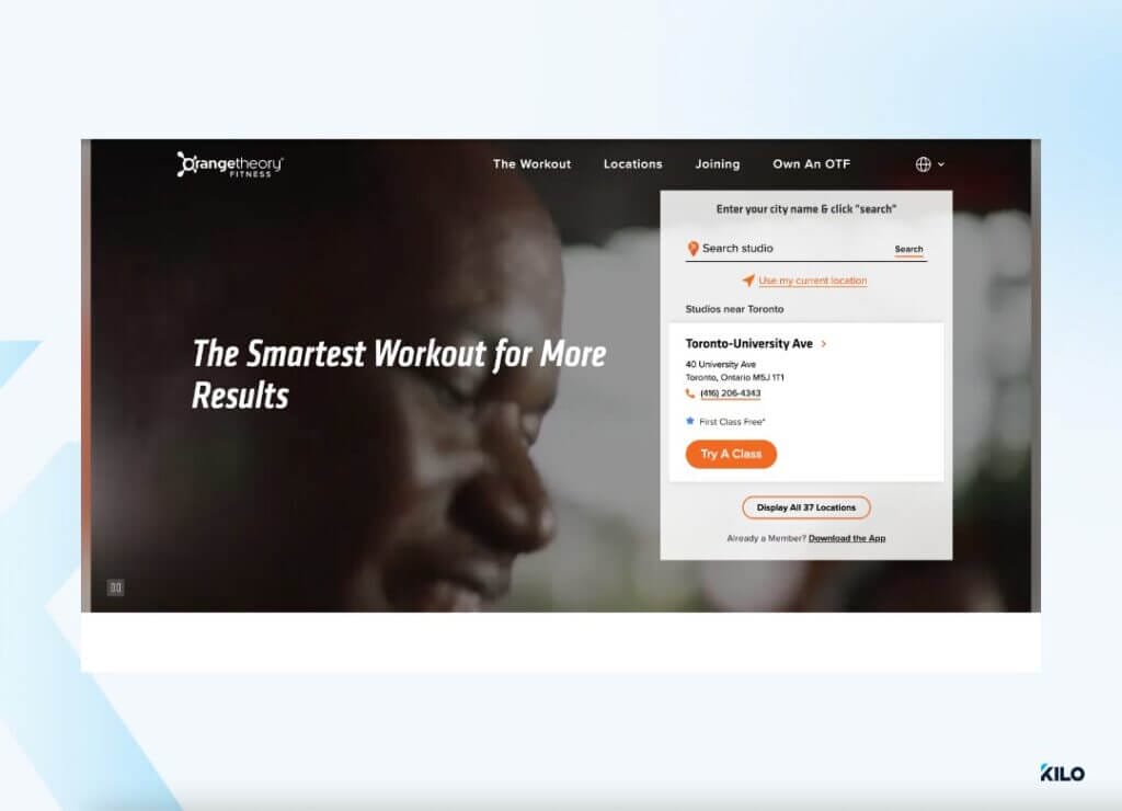 Orangetheory Fitness gym website