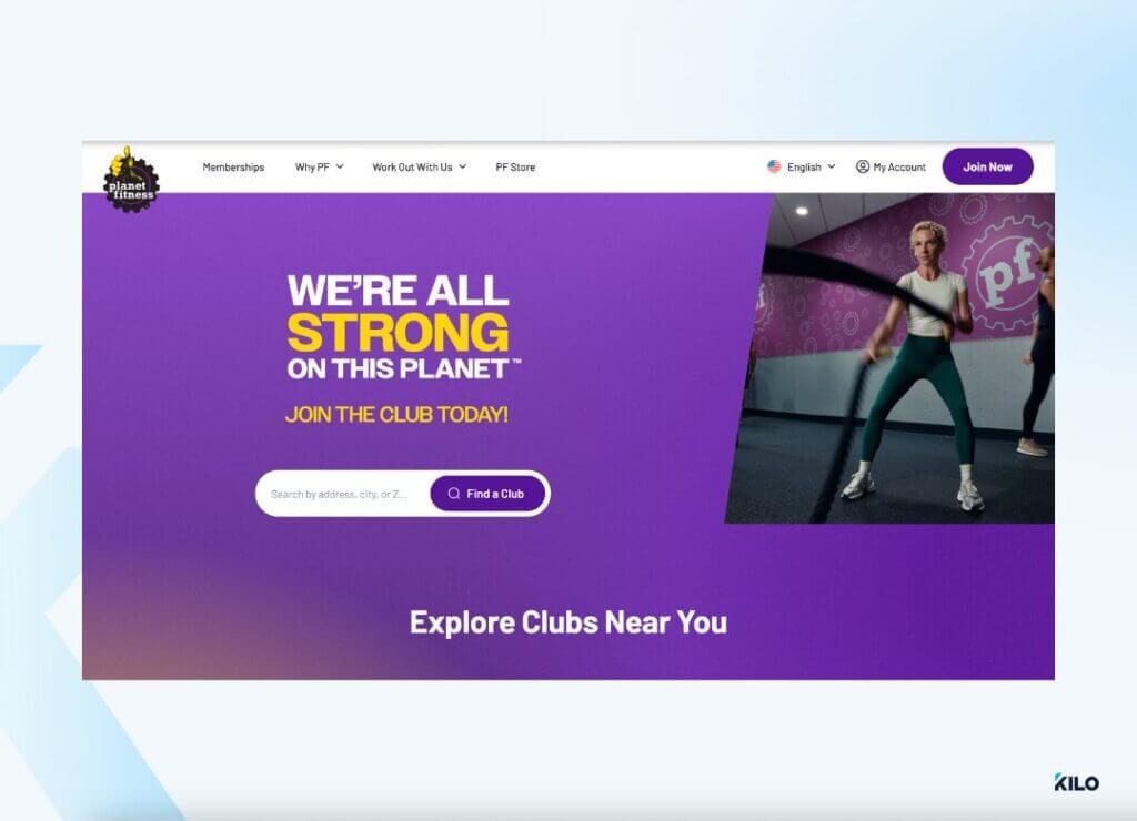 Planet Fitness gym website