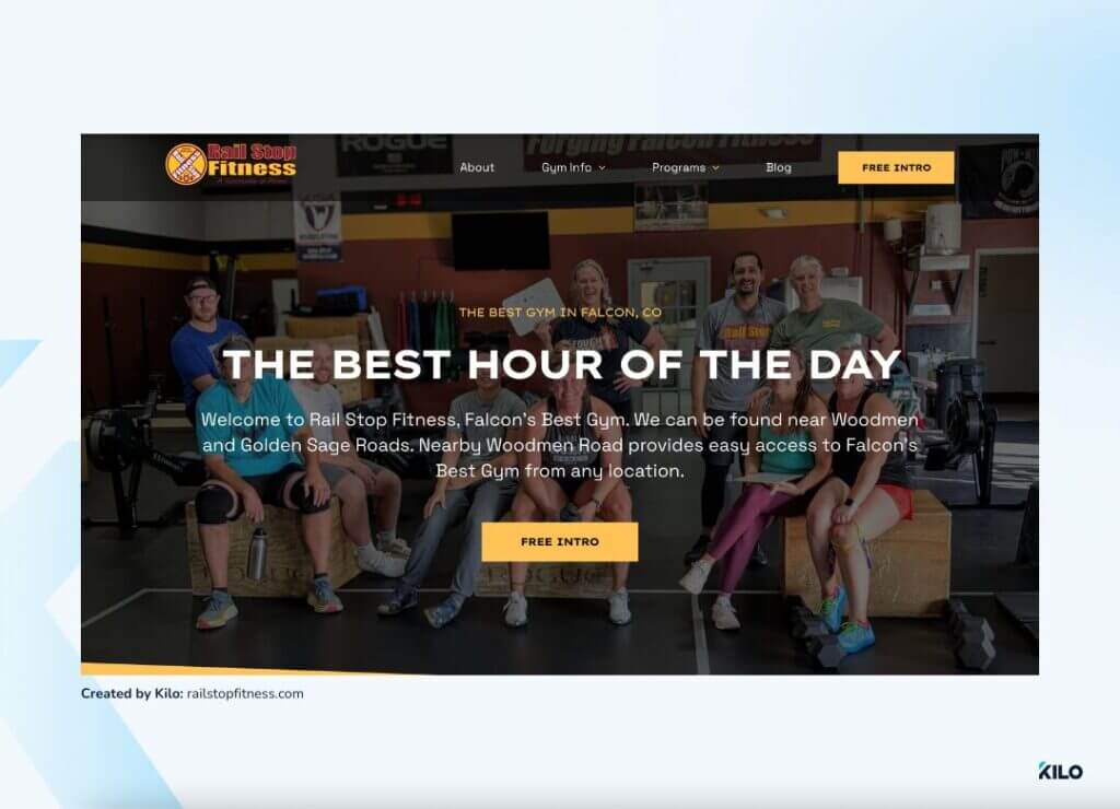Rail Stop Fitness gym website