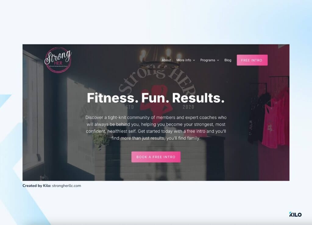 StrongHer gym website