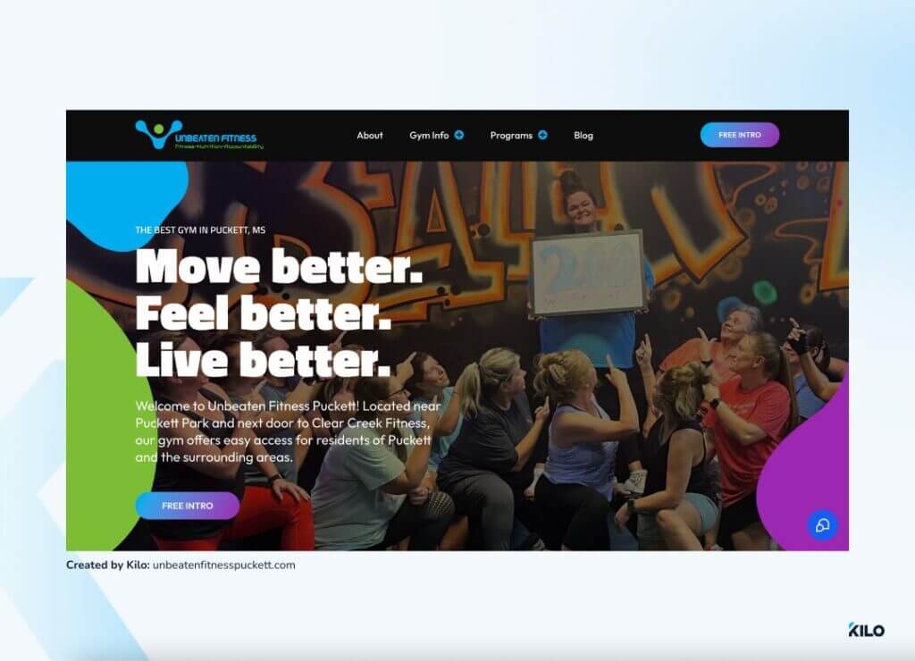 Unbeaten Fitness gym website