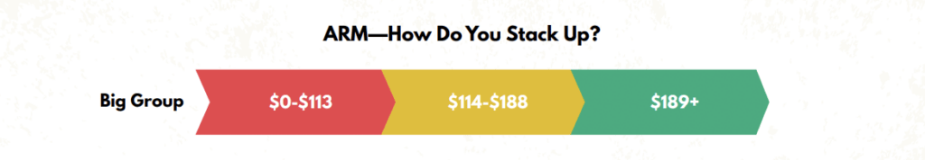 average revenue per member for big groups gyms