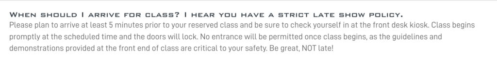 MADabolic strict on-time policy