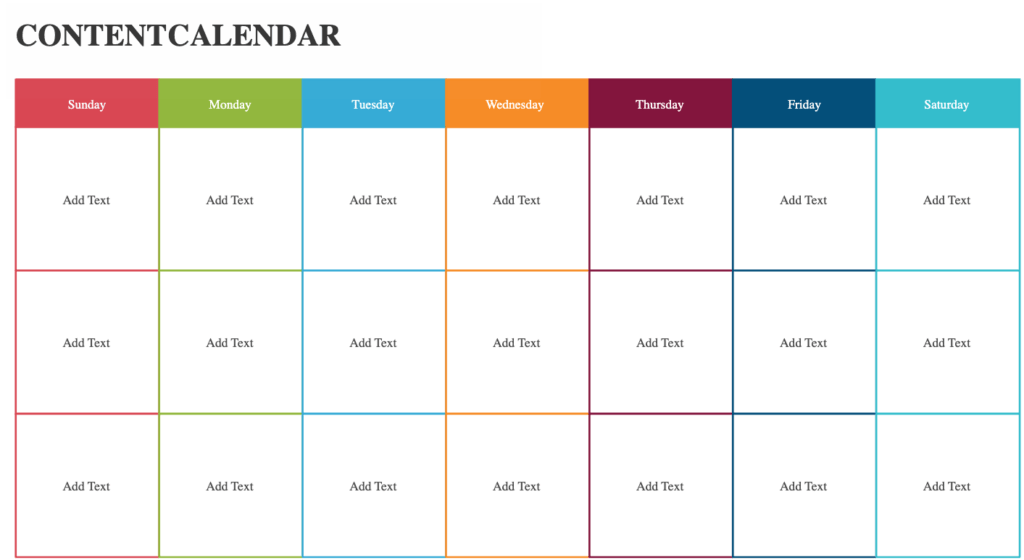 example for organizing and schedule your social media gym posts