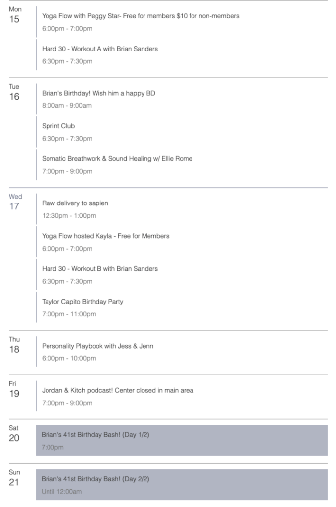 events that adds over 14k monthly revenue